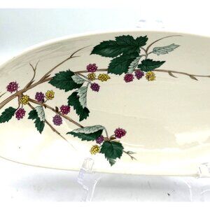 Hallcraft by Eva Zeisel Handpainted Oval Mulberry Serving Bowl Vintage